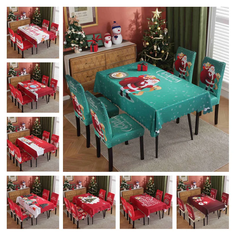 

Красная скатерть на Рождество и новый год, чехол на стол с рисунком на Рождество для столовой, Рождественское украшение