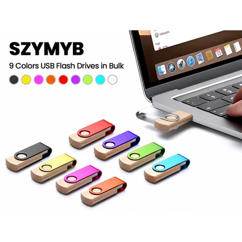 JASTER Бесплатный USB-флешка с логотипом, 128 ГБ, бизнес-подарок, 64 ГБ, металлический флэш-накопитель, 32 ГБ, деревянный внешний накопитель, 16 ГБ