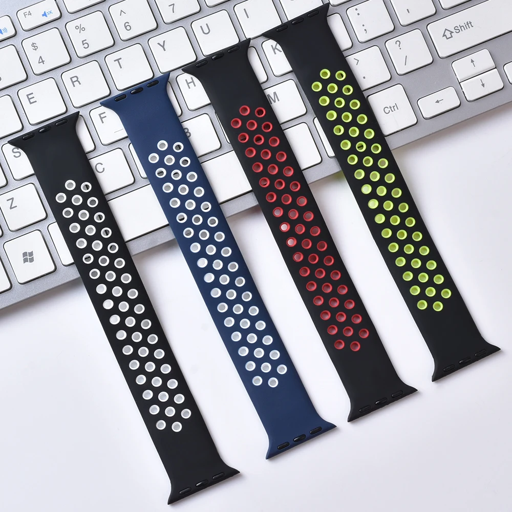 Фото Ремешок силиконовый Solo Loop для Apple Watch Band, эластичный браслет для iWatch 3 4 5 SE 6 7 8, 49 мм 44 мм 40 мм 38 мм 42 мм 41 мм 45 мм №5