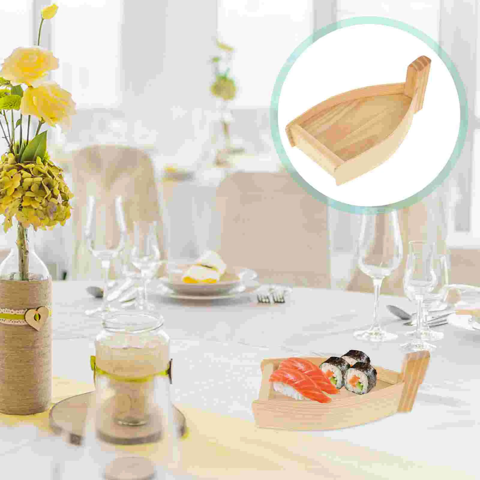 

Wood Boat Plates Cake Tray Wood Boat Plate Sashimi Dish Rustic Table Decor Sushi Plate Display Tray Sushi Display Plates