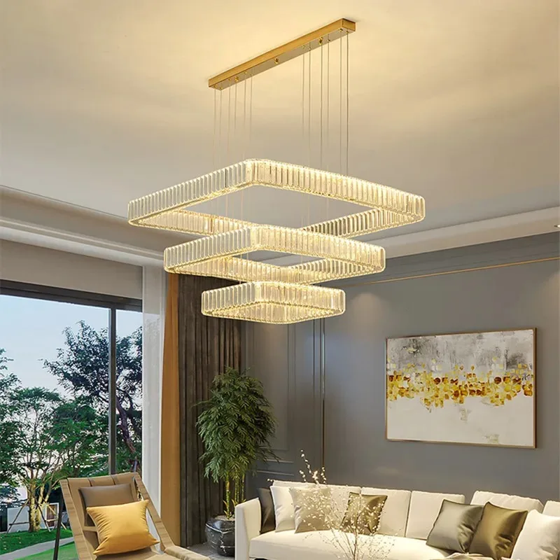 Квадратный подвесной светильник из нержавеющей стали современный дизайн