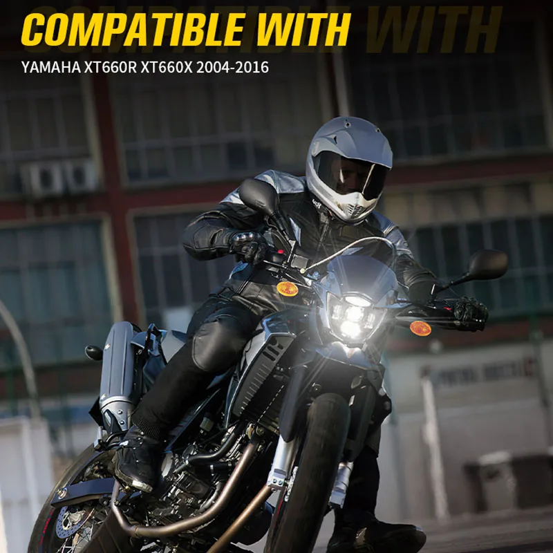 Светодиодная фара для Yamaha XT660R XT 600R 2004-2016 XT660X 2004-2006 E24 E-mark, лампа головного света для мотоцикла с DRL (art.: 3920d48cb8a19) - 3920d48cb8a19