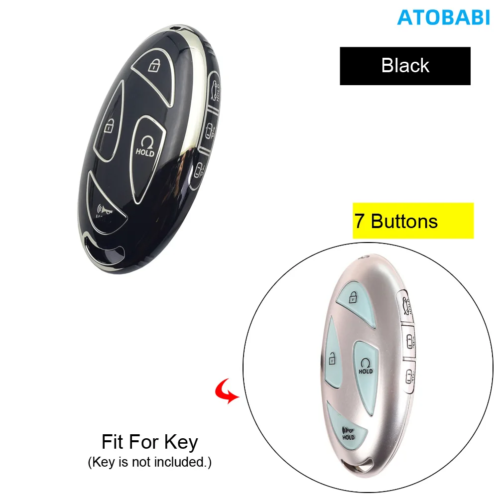 

Чехол для автомобильного ключа из ТПУ для Hyundai Santa Fe 2023 2024, Sonata Grandeur Staria Kona Ioniq Tucson Elantra, защитный чехол для дистанционного управления