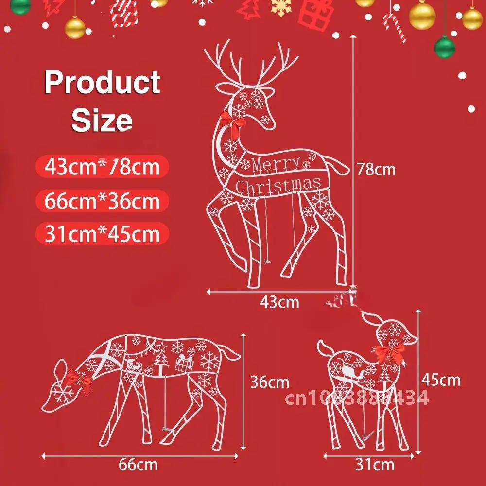 3 шт. Originali Освещенный олень Семейный рождественский декор с подсветкой оленя со