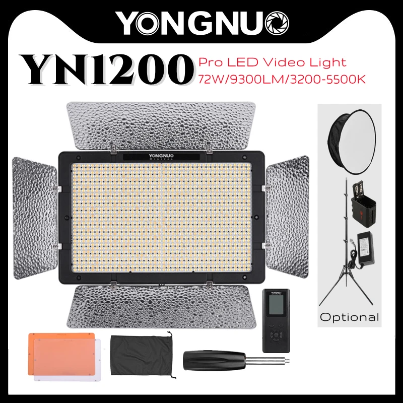 YONGNUO YN1200 светодиодный большой панельный светильник для видеосъемки 72 Вт 3200K-5600K