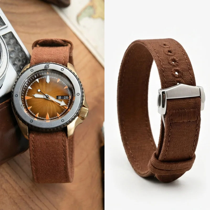 Фото Универсальный нейлоновый ремешок для часов 18/20/22 мм для Seiko 5/SNK Series Omega Rolex IWC Mark XVIII Montblanc Longines №1