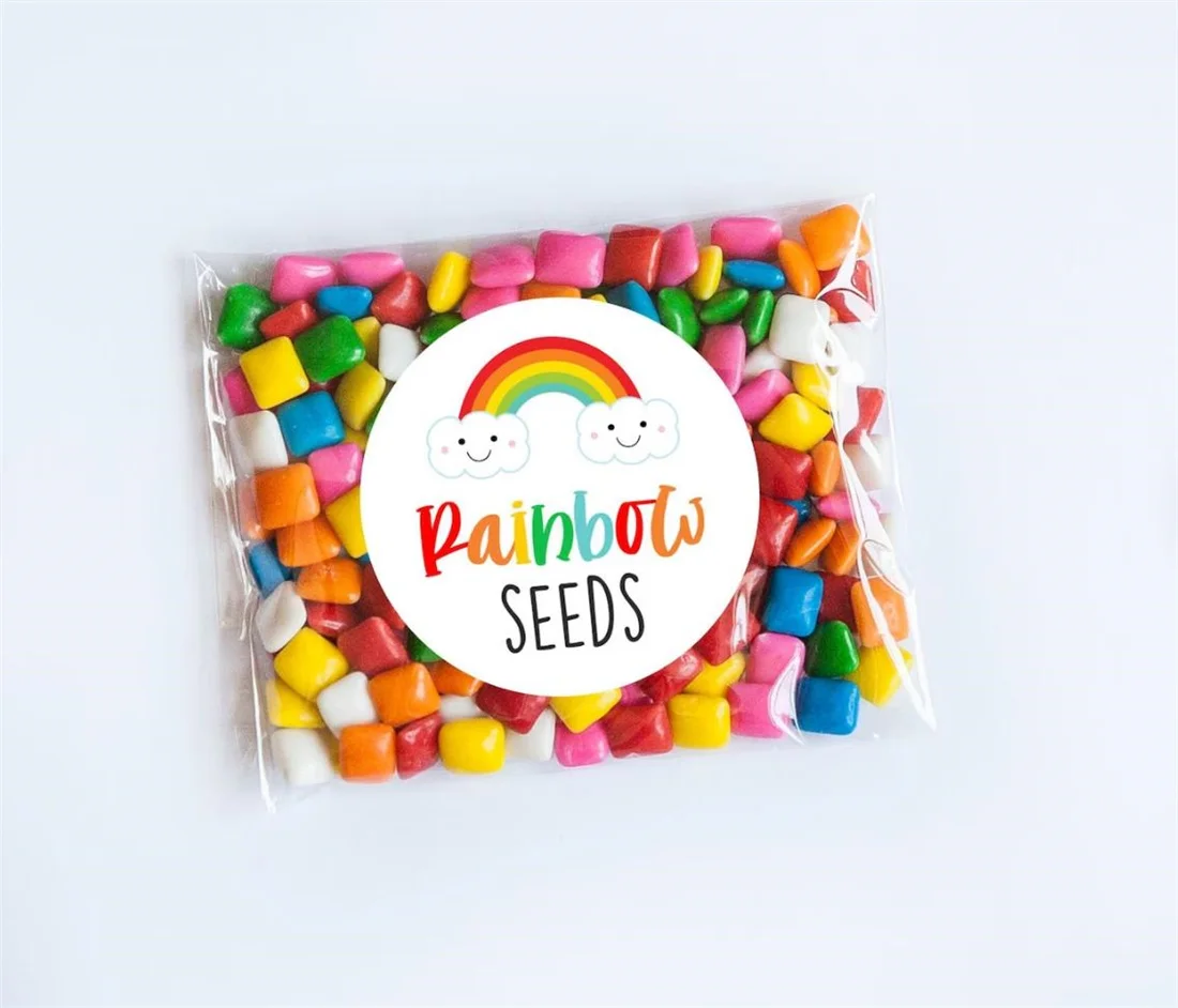 25 шт. наклейки с радужными семенами Радужный день рождения Радужная тема