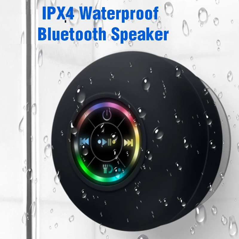 

Mini Bluetooth Speaker Waterproof Bathroom Audio Wireless Shower Speakers RGB Light for Phone Soundbar Hand Free Car Loudspeaker