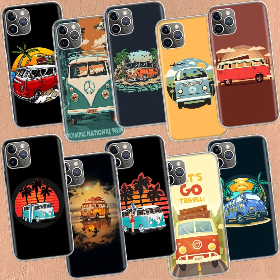 

Summer overseas travel van Phone Case For Apple Iphone 14 Pro Max 12 13 Mini 11 SE 2020 X XS XR 8 7 6 6S Plus 5 5S Cover Shell C