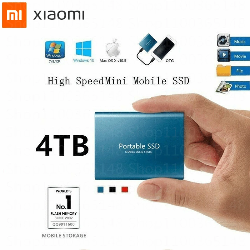 

Портативный Оригинальный внешний жесткий диск Xiao mi, жесткие диски USB 3,1 4 ТБ SSD, твердотельные диски для ПК, ноутбука, компьютера, устройства х...