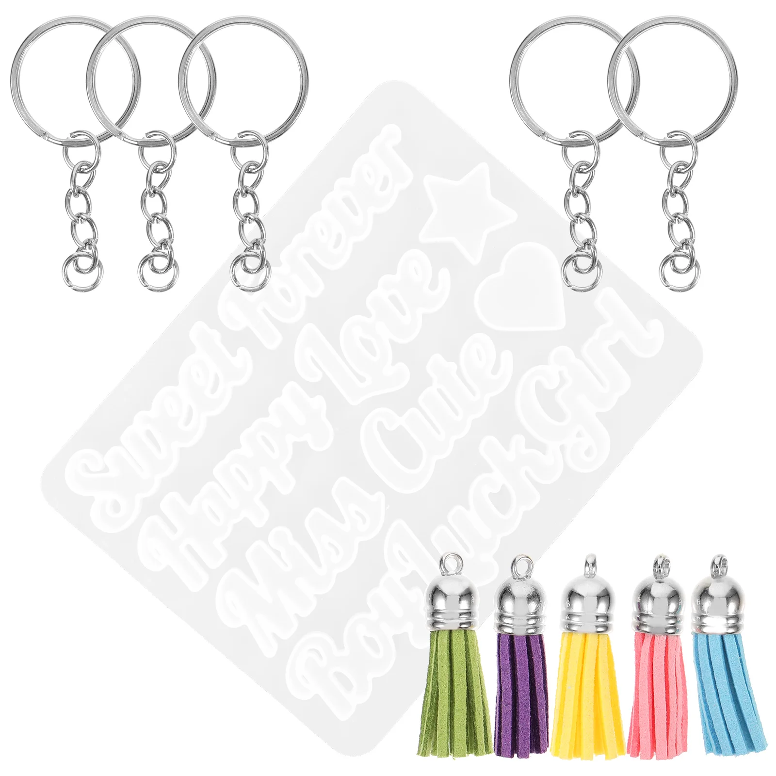 

Letter Molds DIY Casting Decorative Multi-use Multipurpose Blessing Alphabet Silicone Stainless Steel Keychain