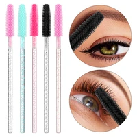 50pcs shiny eyelash brush disposable eyebrow brushes mascara wands applicator comb grafting beauty makeup tool lash curling