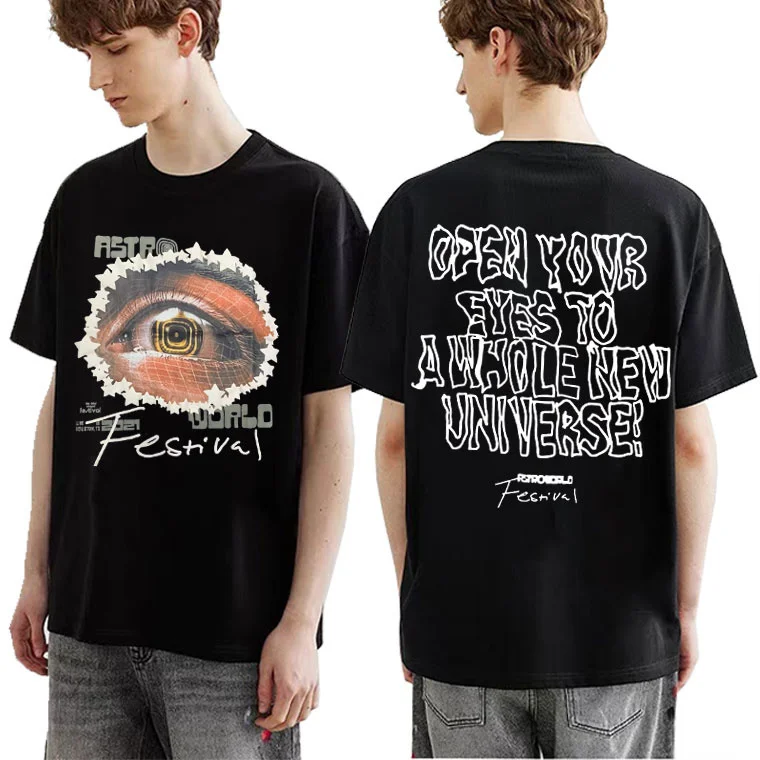 

Summer Men Women Mob Travis Scott Oversized Hip Hop Style T Shirt Cactus Jack Tshirt Boys Trend Street Tee Eyes Print T-shirts