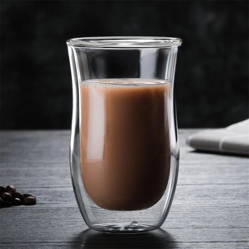 

Double Layer Glass Mug Coffee Glasses for Drinks Heat-resistant Glass Cup Espresso Cups of Coffee Tea Cups and Mugs Drinkware