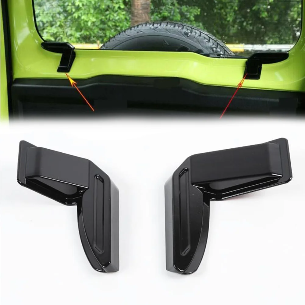 1 Pair Car Rear Windshield Heating Wire Protector Demister Cover Trim ABS Black Interior Accessories For Suzuki Jimny 2019-2021