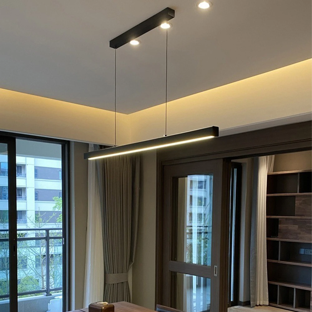 

Pendant Lamp for Dining Room Chandelier Light Luxury Lamps Modern Dining Table Bar Nordic Minimalist Strip