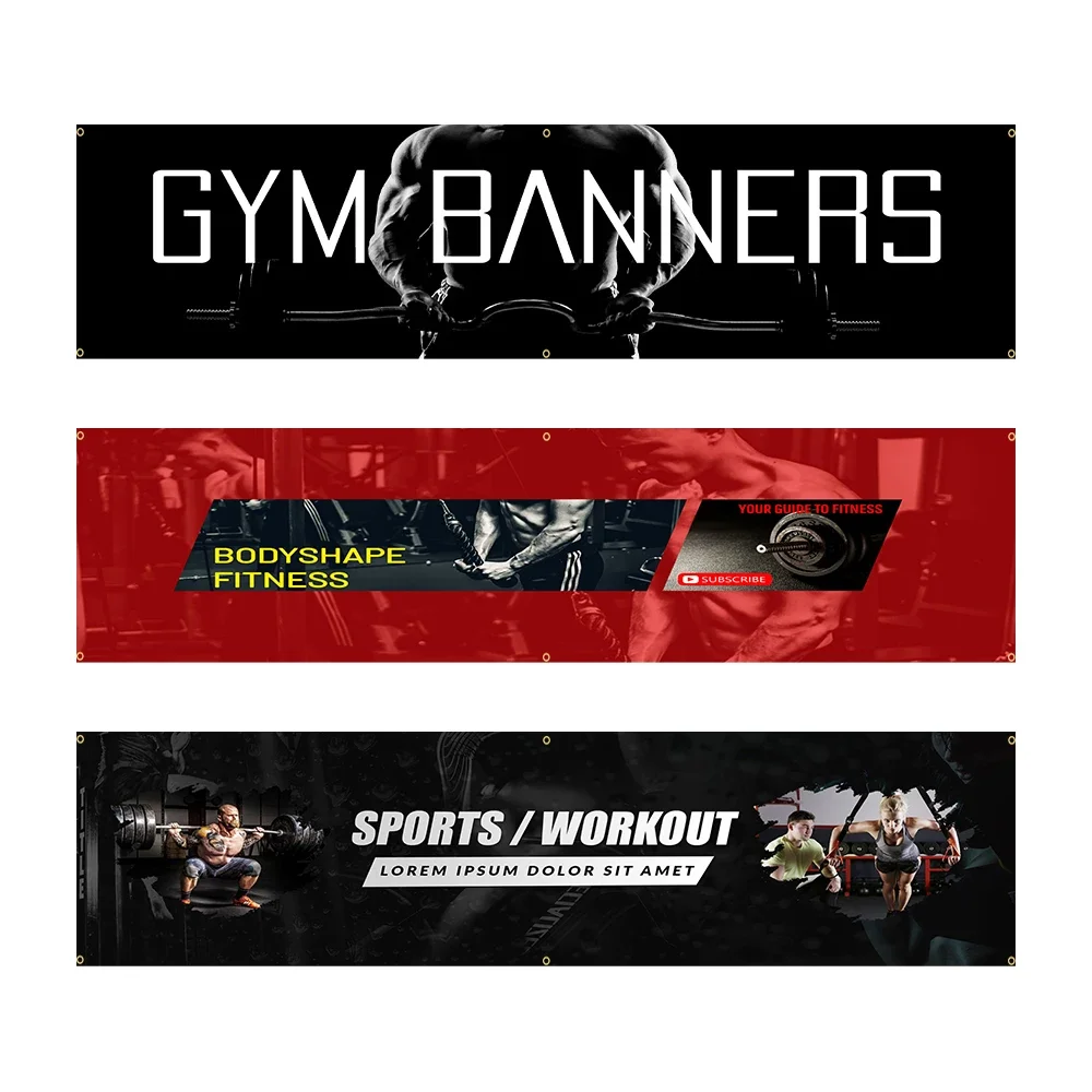 Плакат-флаг 60*240 см для занятий спортом и фитнесом