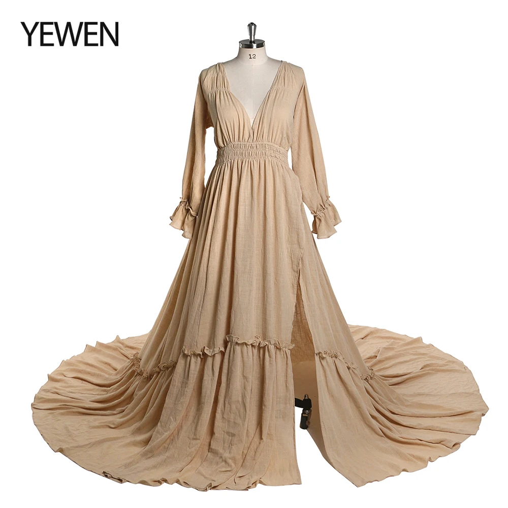

Women Long Dress Summer 2022 Beach Fashion Maxi Sundress Vintage Cotton Ruffles Casual Loose Sleeves Party Dress YD211230-2
