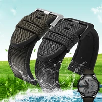 canvas silicone watch strap for diesel dz4500 dz4506 dz7420 mens officer series 24 26mm 28mm accessories nylon watchband