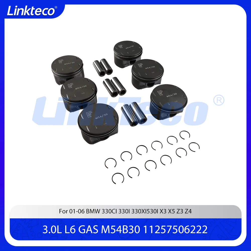 

Деталь двигателя STD 0,5 Поршень с кольцами Установить подходит 3,0 T L L6 GAS M54B30 для 01-06 3.0L BMW 330CI 330I 330XI X3 X5 Z3 Z4 11257506222