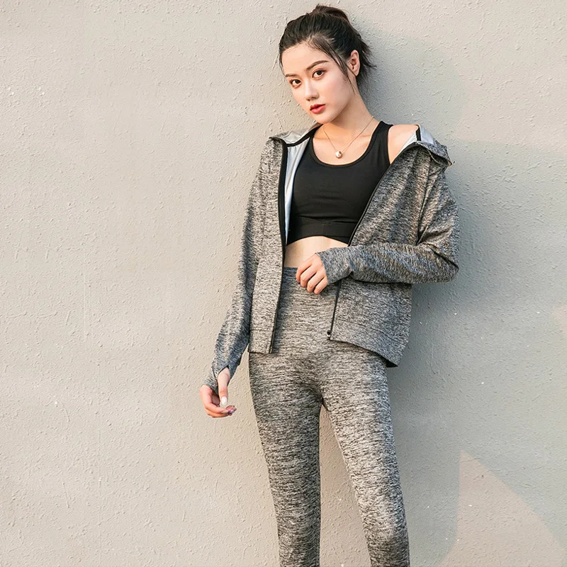 

Women's Sauna Clothing Sports Sweat Suit Slim Fitness Training Jacket (with Hood) Shirt Pants Gym Workout Weight Loss Sweat Pant