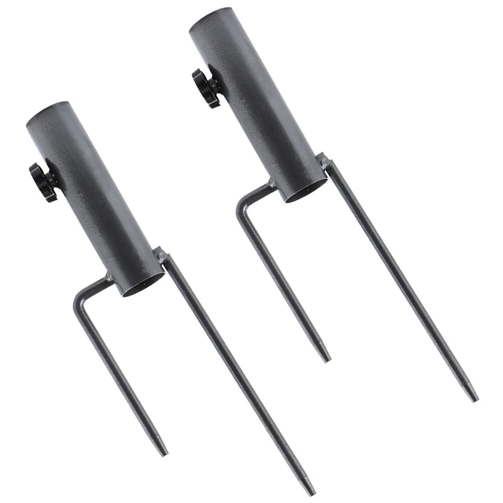 

2 Pcs Ground Fork Parasol Autos Beach Umbrella Anchor Beach Stand Electric Car Courtyard Spike Steel Holder Anchor Fixed Outdoor