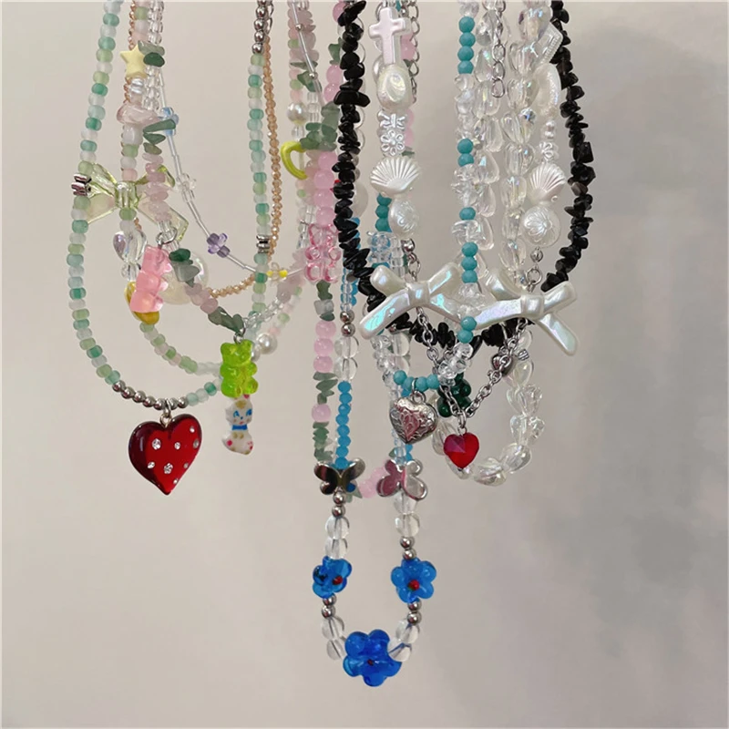 Женское Винтажное колье Goth ожерелье с подвеской в форме сердца и банта из