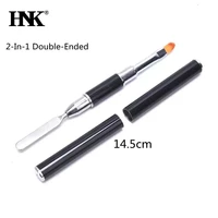 2 in 1 double ended dual use nail tool nail pen poly nail gel brush and picker stainless steel gel color bar flower brush