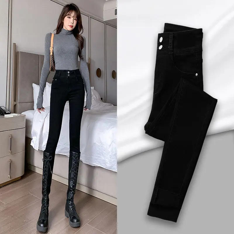 

High Waist Ladies Jeans 2022 Spring Autumn Fashion Sexy Fit Stretch Casual Female trouser Washed Skinn Denim Pencil Pants C15