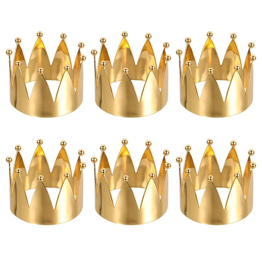 

6Pcs Napkin Rings Crown Napkin Buckles Crown Napkin Ring Wedding Napkin Holder Ring