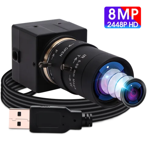 USB-веб-камера IMX179 для видеонаблюдения, объектив 2,8-12 мм, 8 МП