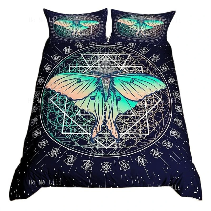 

Комплект постельного белья Hawk Moth, с рисунком животных, зодиака, галактики, таинственной медитации, готический скелет, в стиле бохо, с подушко...