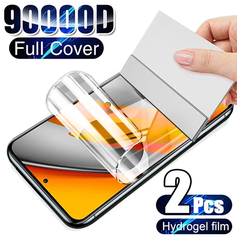 2Pcs Hydrogel Film for Xiaomi Poco X3 Pro F3 M3 M4 11T 12T Pro Screen Protector for Redmi Note 11 10 9 8 Pro 9s 10s 8T 9T 9A 9C