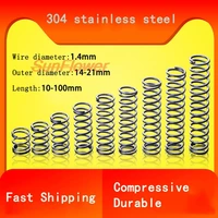 fast shipping 5pcs 304 stainless steel compression spring wire diameter 1 4mm y type rotor return spring sus compressed spring