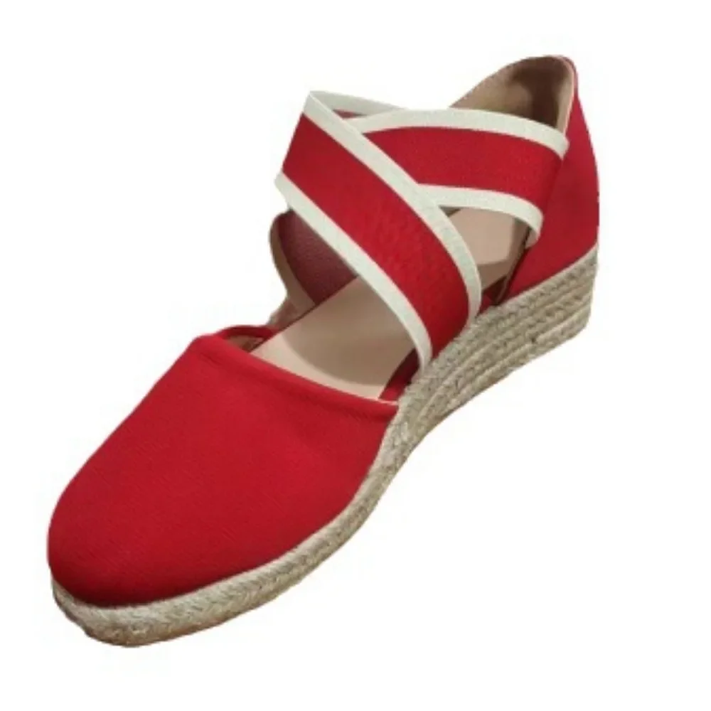 Женские эспадрильи с закрытым носком босоножки на танкетке удобными