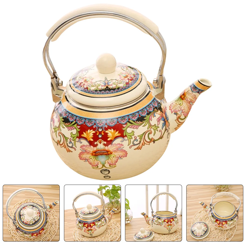 

Decorative Premium Tea Kettle Vintage Enamel Kettle Enamel Teapot for Home Kitchen