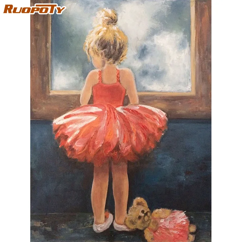 

RUOPOTY 5D Diamond Painting Full Square Children's Girl Diamond Mosaic Embroidery Rhinestone Pictures Beaded Gift Art Decor Home