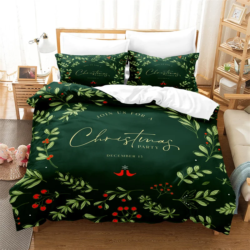 

Christmas Theme Bedding Set New Year Duvet Cover Queen Size Bedding Christmas Decorative Boy Girl Bedroom Hotel Duvet Cover Set