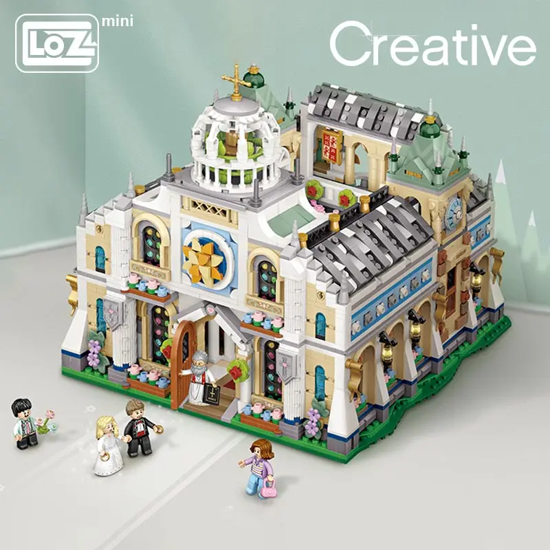 

LOZ new product wedding church hall small particles assembled building blocks folding building toy model three-dimensional