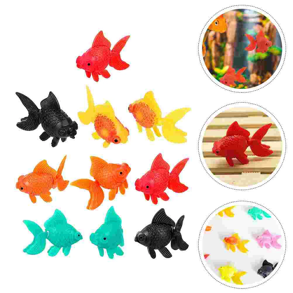 

10 Pcs Artificial Goldfish Bathing Accessories Vivid Decor Plastic Ornament Decoration Child
