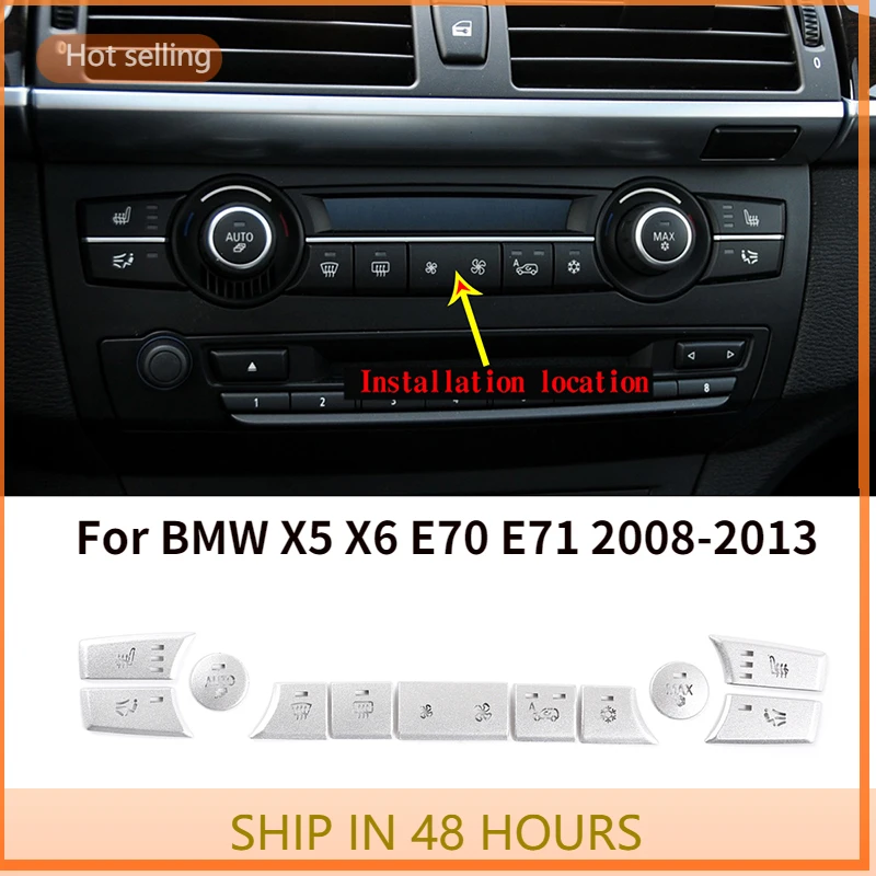 

Car air conditioner button decoration sticker Interior modification accessories For BMW X5 X6 E70 E71 2008-2013 gh