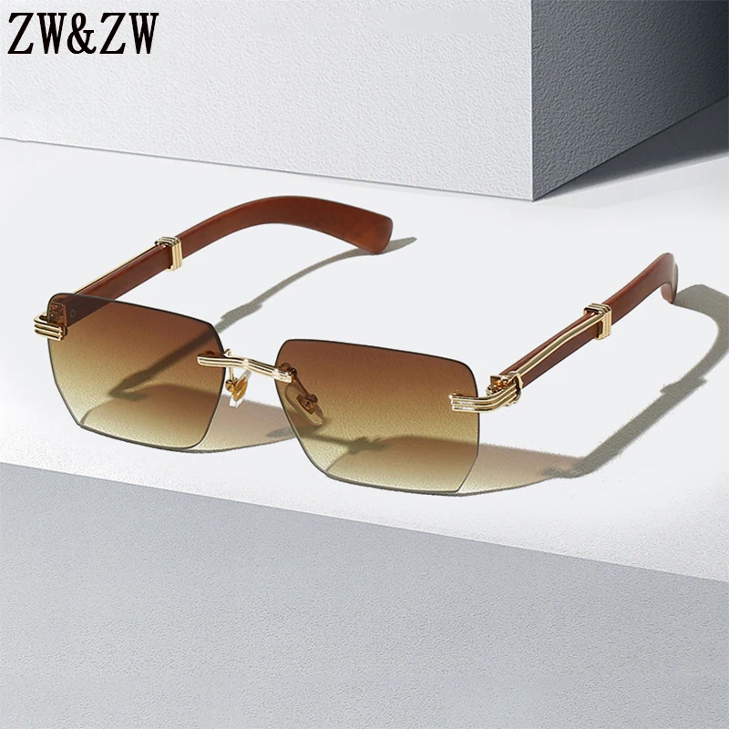 

Солнцезащитные очки без оправы женские, Модные Винтажные Роскошные солнечные очки