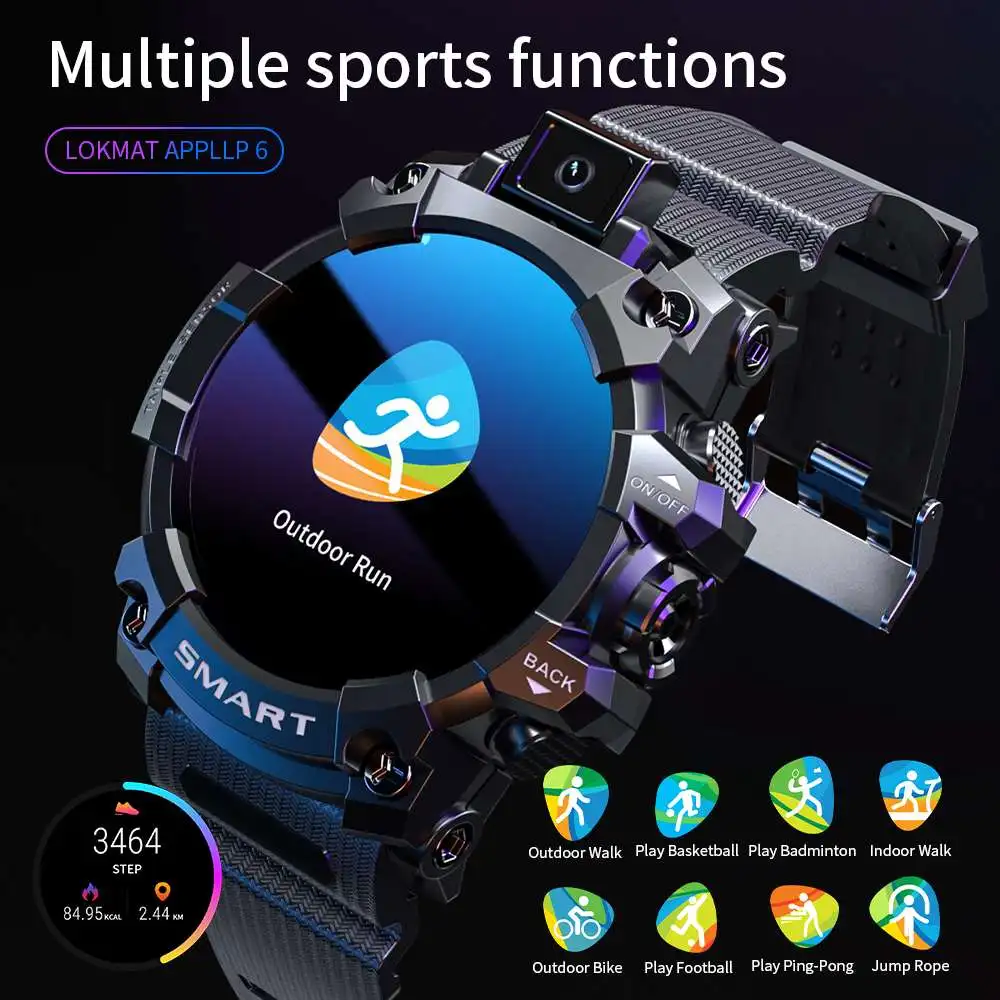 Смарт-часы LOKMAT APPLLP 6 android 4 Гб + 64 ГБ 4G-LTE GPS Beidou Android Поддержка Google Play с камерой 5 Мп |