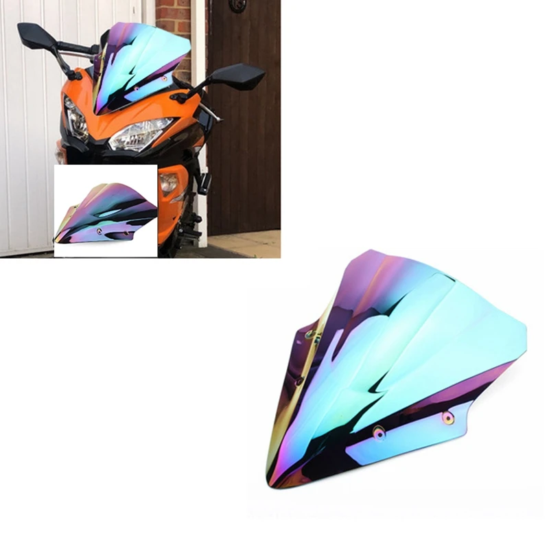 

Motorcycle Windshield Street Bike Windscreen Screen Double Bubble Windproof For Kawasaki Ninja 650 EX650 ER6F 2017-2020