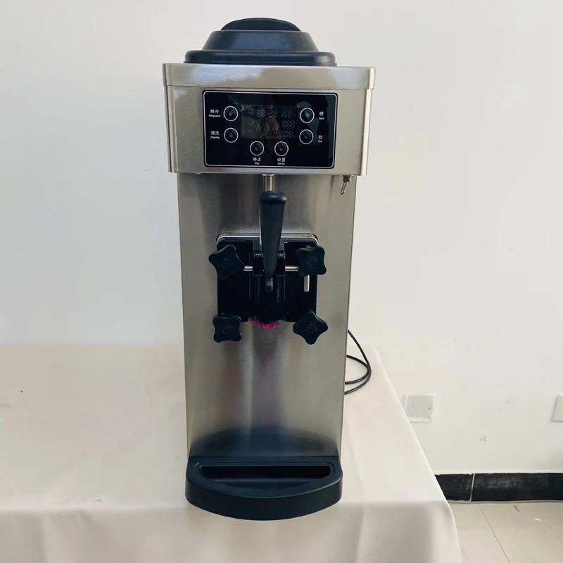 

PBOBP Настольный аппарат для производства мягкого мороженого, одноголовочный аппарат для мороженого из нержавеющей стали, торговый автомат для мороженого 1100 Вт