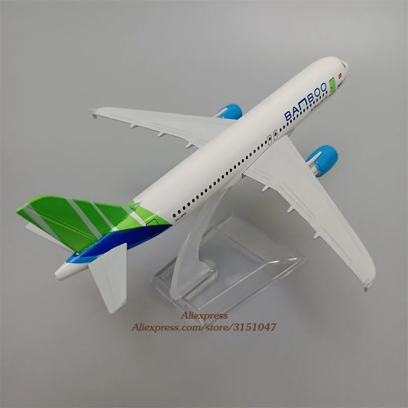 

16cm Alloy Metal Air Vietnam Bamboo Airways Airlines Airbus 320 A320 Airlines Diecast Airplane Model Plane Model Stand Aircraft