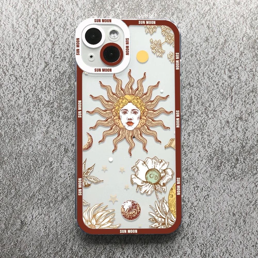 painting Sun Moon Face Angel Eyes Phone Case For Huawei Honor 10i 20 20i 30 30S Lite 50 60 SE 70 8X 9X Pro V20 V30 V40 Cover