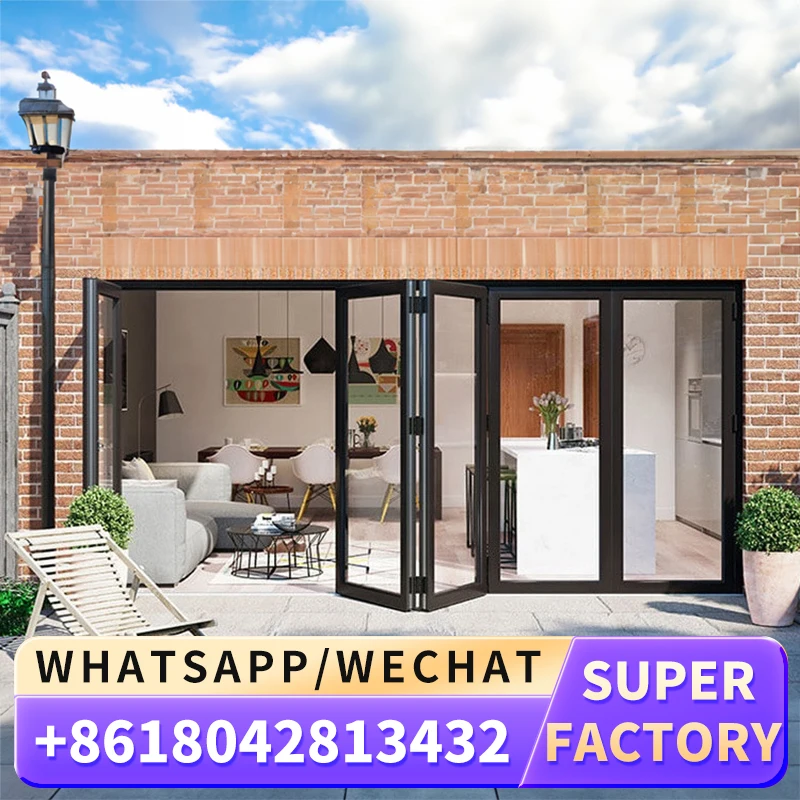 алюминиевая складная дверь с защитой от мух аккордеон балконная раздвижная