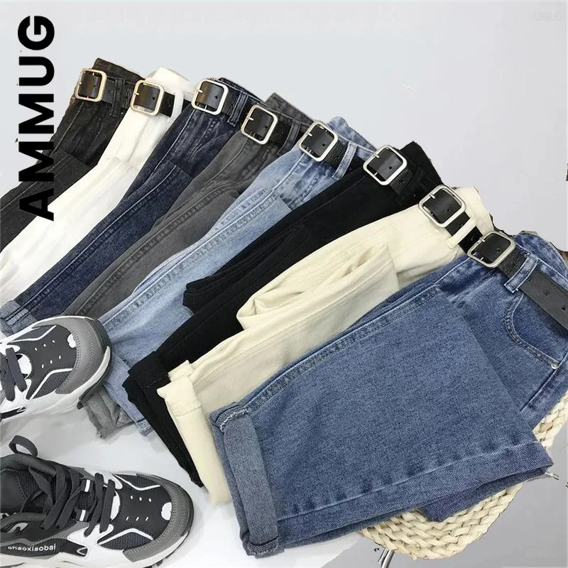 

Ammug Fashion Spring New High-waist Jeans Long Pants Women's Denim Straight-leg Pants Female Loose Stretch Harlan Pants