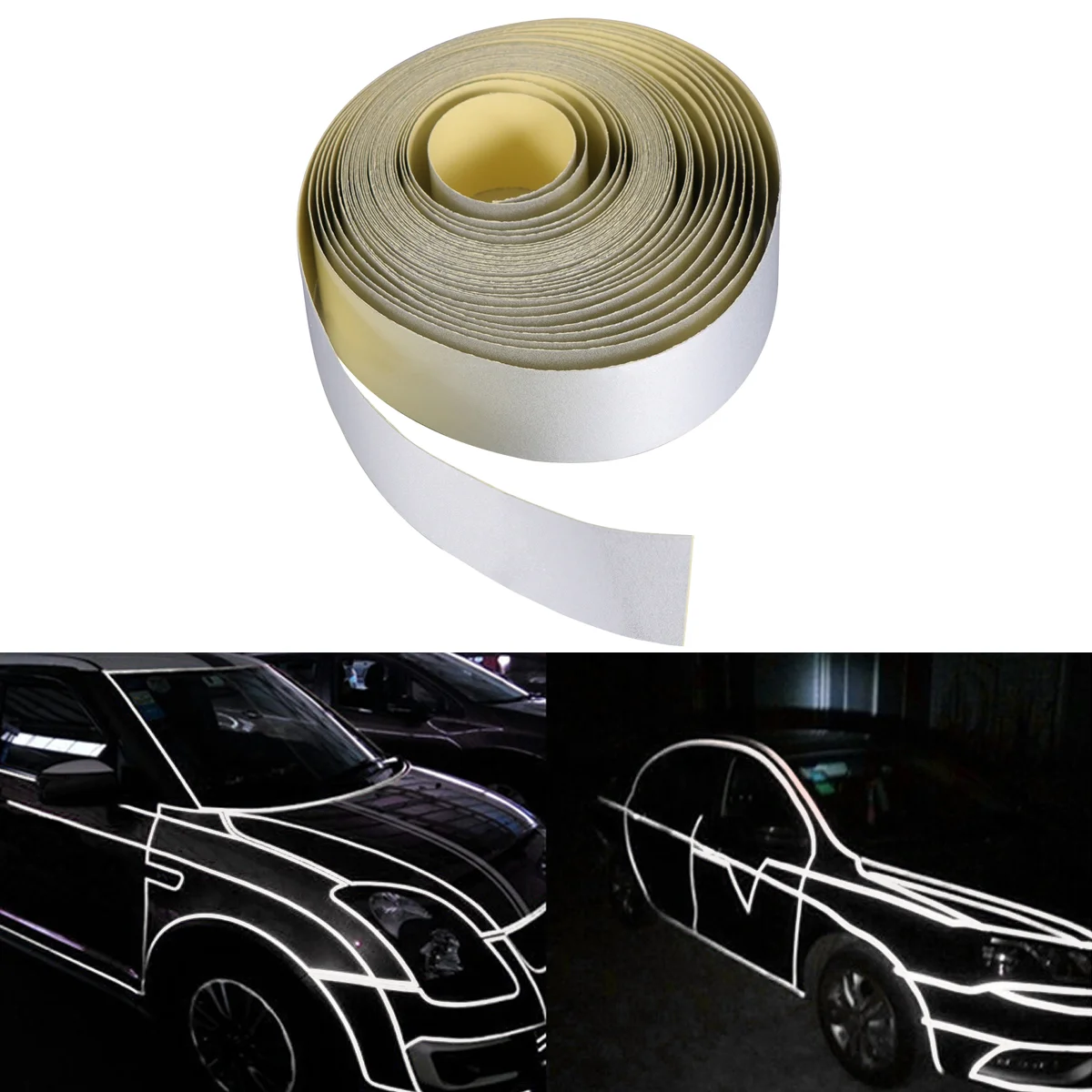 

2cm x 5m Car Reflective Body Rim Stripe Sticker DIY Tape Self-Adhesive Sticker